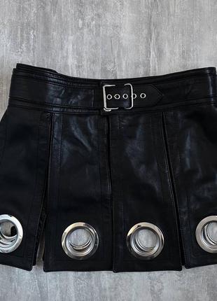 Юбка мини кожаная готическая y2k dollskill