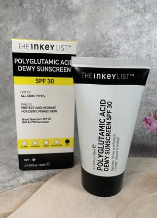 Сонцезахисний крем для обличчя з spf 30 the inkey list polyglutamic acid sunscreen