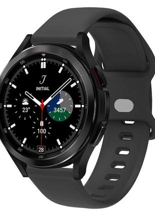 Силиконовый ремешок eight для samsung galaxy watch4 classic 42mm / classic 46mm черный 20мм