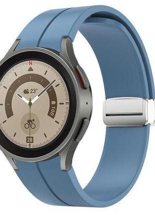 Силиконовый ремешок cls для samsung galaxy watch5 44mm светло-синий 20мм