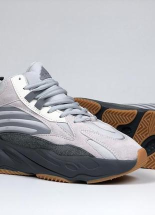 Зимние женские кроссовки adidas yeezy boost 700 v2 high beige winter fur адидас изви буст бежевого цвета мех