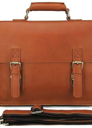 Кожаный портфель матовый vintage 14937 рыжий