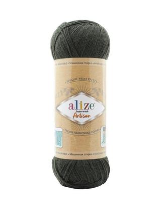 Носочная пряжа alize artisan superwash, плющ 873