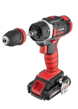 Дрель-шуруповерт аккумуляторная li-ion 18 в 2x2.0 ач intertool wt-0317
