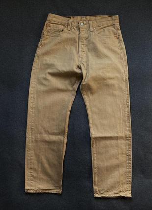 Бежевые, классические джинсы levi’s 501