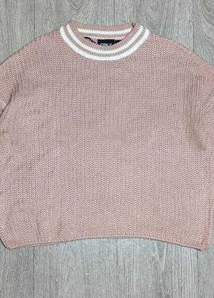 Серебряно розовый свитер only размер xs