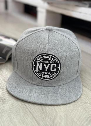 Кепка снепбек (snapback) нью-йорк nyc сірий 56-61р (9065)