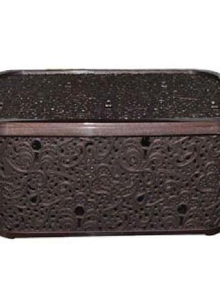 Кошик д/дрібн. ажур прям. з/кр з/руч (25х34х16см) 10л (20) (коричневий)