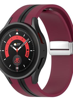 Силіконовий ремінець cls-line для samsung galaxy watch5 pro 45mm темно-червоний 20мм