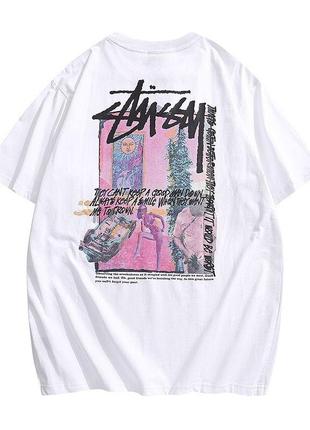 Летняя футболка стуси. стильная футболка stüssy. s-2xl