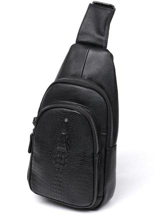 Модная кожаная мужская сумка через плечо vintage 20673 черный