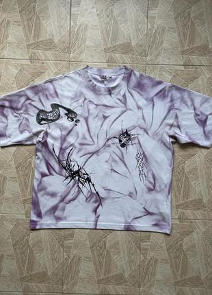 Футболка rare japanese brand custom purple monogram tattoo logo tee