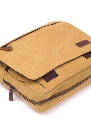 Текстильна сумка для ноутбука 13 дюймів через плече vintage 20188 хакі8 фото