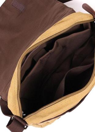 Текстильна сумка для ноутбука 13 дюймів через плече vintage 20188 хакі7 фото