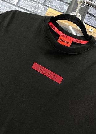 Чоловічий костюм футболка шорти hugo boss чорний3 фото