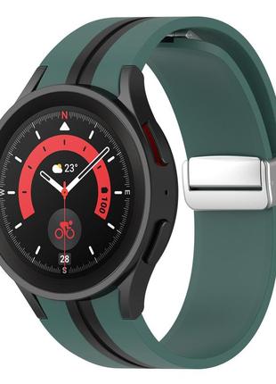 Силіконовий ремінець cls-line для samsung galaxy watch4 40mm / 44mm темно-зелений 20мм