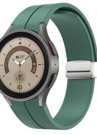 Силиконовый ремешок cls для samsung galaxy watch5 pro 45mm зеленый 20мм