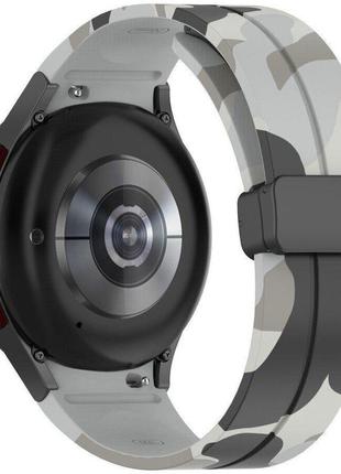 Силіконовий ремінець cls-color для samsung galaxy watch5 pro 45mm сіро-чорний 20мм2 фото