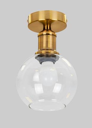 Бронзовый потолочный стеклянный светильник (916-09x-1 brz+cl)