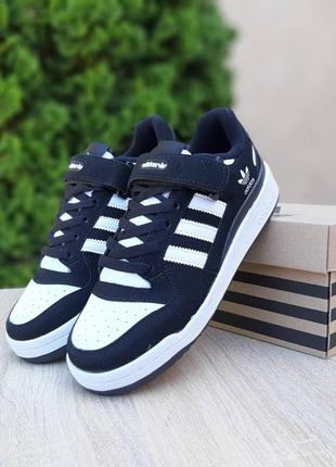 Жіночі кросівки adidas forum 84 low black white адідас форум білого з чорним кольорів