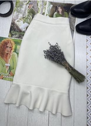 Біла міді сукня h&m xxs xs спідниця олівець спідниця рибка з рюшами