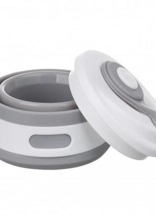 Кружка туристическая (складная/силиконовая), походная кружка силиконовая складная. цвет: серый