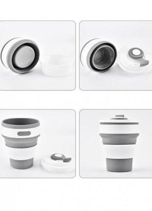 Кружка туристическая (складная/силиконовая), походная кружка силиконовая складная. цвет: серый