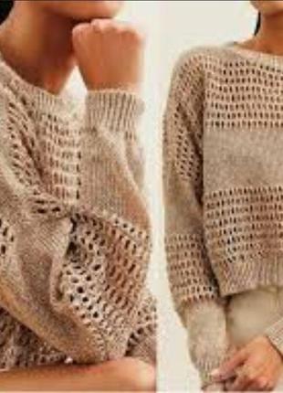 Вязаный свитер кофта очень красиво блестит6 фото