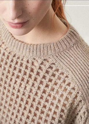 Вязаный свитер кофта очень красиво блестит 2