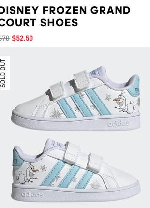 Кросівки на липучках adidas кросівки крижане серце 23р оригінальні кеди на липучках frozen кросівки з олафом