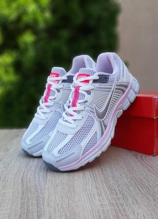 Женские кроссовки nike zoom vomero 5 white silver Low найк белого с серебристым и розовым цветами