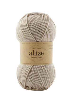 Шкарпеткова пряжа alize wooltime, бежевий меланж 152