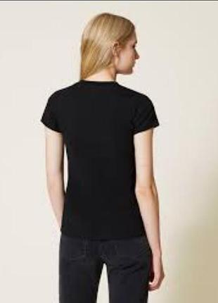 Черная коттоновая футболка, размер м