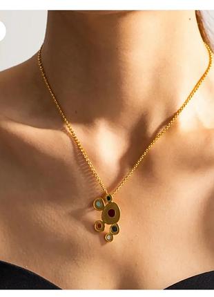 Колье из коллекции drop oil - кулон+ цепочка pvd 18 k