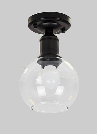 Черный потолочный стеклянный светильник (916-09x-1 bk+cl)