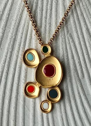 Колье из коллекции drop oil - кулон+ цепочка pvd 18 k