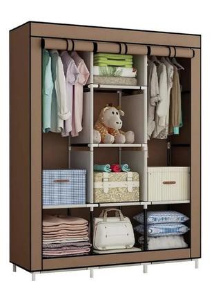 Тканевый складной шкаф на 3 секции storage wardrobe 88130 красивая текстильная мебель для комнаты