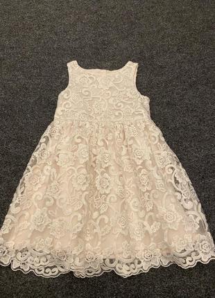 Плаття кружевне пудрове
