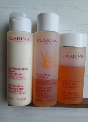 Лот clarins очищающее молочко тоник