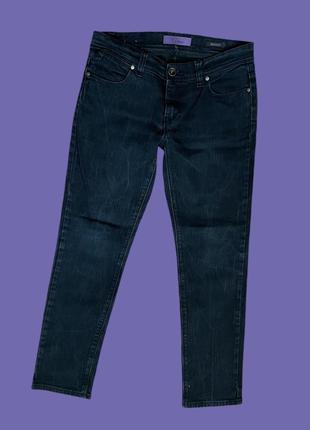 Джинсы темно синие 12, замеры на фото