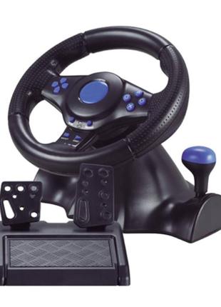 Гоночный игровой руль с педалями для компьютера 3в1 vibration steering компьютерный руль для гонок