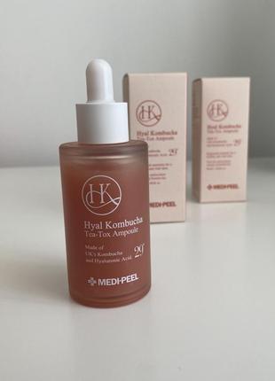 Зволожувальна сироватка для обличчя з комбучею medi-peel hyal kombucha tea-tox ampoule - 50 мл
