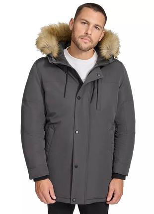 Зимова тепла водостійка куртка парка calvin klein parka with faux-fur  primaloft gore tex