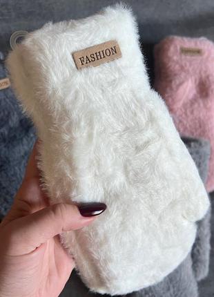 Рукавичка, варежки, зима, пушистые варежки, теплые варежки