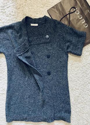 Шерстяной длинный кардиган stella mccartney оригинал бренд шерсть полупальто большой размер xl, l ,xxl с пог -65 см