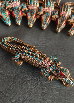 🐊брошь/булавка/кулон крокодил