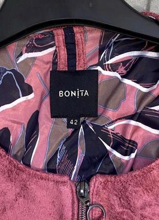 Стильный жакет куртка на молнии bonita tom talior под замшу цвета чайной розы с карманами9 фото