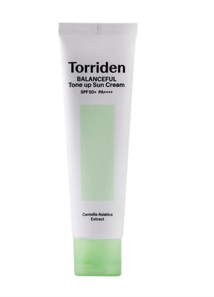 Torriden balanceful cica tone-up sun cream spf50.  сонцезахисний крем із центеллою азіатською - 60ml