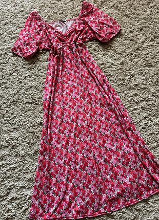 Длинное, платье, платье, в цветы, на море, большого размера