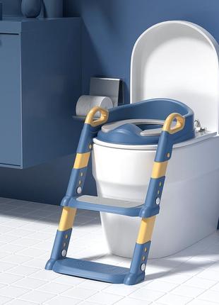 Дитяче сидіння зі сходами та ручками на стільці унітазу safety kids childr toilet trainer2 фото